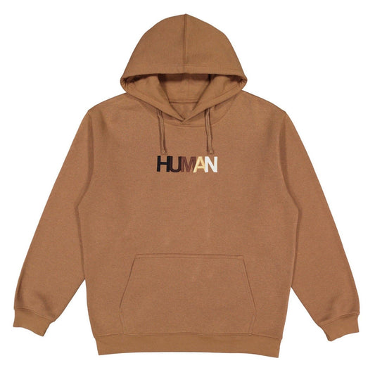 Human Embroidered Hoodie : Brown